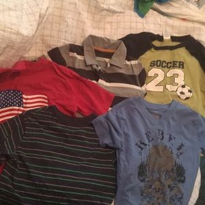 Lot of 5 short sleeved shirts. Size 6/7